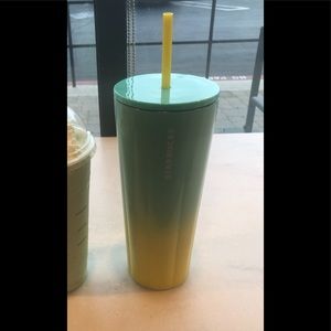 Starbucks Stainless Steel teal and yellow ombré